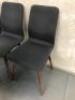 6 x Dark Green/Grey Material Chairs on Dark Wood Legs. Size H80cm. - 3