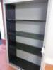 Metal Light Grey 3 Shelf 2 Door Tambour Cupboard with Key. Size H199cm x W120cm x D43cm. - 6