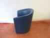 3 x Blue Leather Reception Tub Chairs with Chrome Feet. Size H 78cm x W70cm x D65cm. - 3