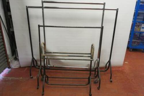 4 x Assorted Sized Clothes Rails in Black & Chrome Finishes.