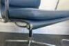 Set of 8 'Charles & Ray Eames' Vitra EA 208 Soft Padded, Swivel Chairs,Upholstered in Blue Leather with Padded Armrests on 4 Star Chromed Base.  - 4