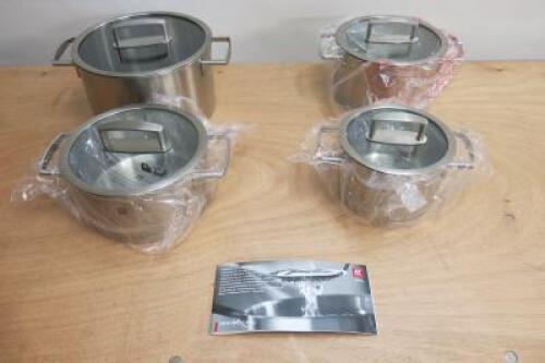 Ex Display Zwilling Vitality Set of 4 Stainless Steel Cookware Set (As Pictured/Viewed)