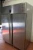 Williams Stainless Steel Commercial Double Door Upright Refrigerator on Castors, Model HJ2SA HC R2, Serial Number 1804/851907. Comes with 6 Shelves. Size H196cm x W140cm x D83cm. - 7