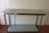 Vogue Stainless Steel Prep Table with Shelf Under. Size H90cm x W150cm x D60cm.