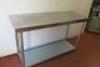 Vogue Stainless Steel Prep Table with Shelf Under. Size H90cm x W150cm x D60cm. - 2