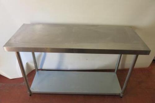 Vogue Stainless Steel Prep Table with Shelf Under. Size H90cm x W150cm x D60cm.