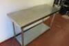 Vogue Stainless Steel Prep Table with Shelf Under. Size H90cm x W150cm x D60cm. - 2