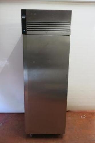 Foster Eco Pro G2 Stainless Steel Commercial Single Door Upright Refrigerator on Castors, Model EP700H, Serial Number E5393605, Capacity 600L. Size H260cm x W70cm x D82cm