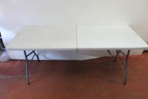 Palm Springs White Folding Table with Metal Frame. Size H75cm x W182cm x D75cm.