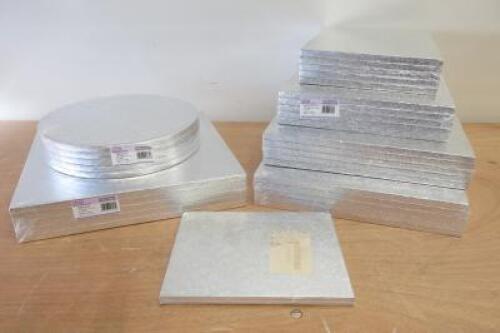 7 x Assorted Sized Sealed Packs of 5 Culpitt Cake Boards (As Viewed/Pictured).