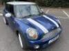 LX58 HFA: Mini Cooper 1.6, 3 Door Hatchback in Blue. Manual 6 Gears, 1598cc, Petrol, Mileage 73500. 3 Owners from New. Comes with V5, 2 x Keys, Service Book & Owners Pack.  - 3