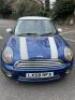 LX58 HFA: Mini Cooper 1.6, 3 Door Hatchback in Blue. Manual 6 Gears, 1598cc, Petrol, Mileage 73500. 3 Owners from New. Comes with V5, 2 x Keys, Service Book & Owners Pack.  - 4