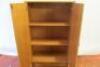 Light Wood 2 Door Adjustable 2 Shelf Cupboard with Grey Handles. Size H139cm x W85cm x D42cm. - 4