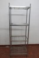 4 Tier Adjustable Wire Shelving Kit. Comes with 4 Uprights, 4 Shelves & Shelf Clips. Size H170cm x W60cm x D60cm.