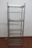 4 Tier Adjustable Wire Shelving Kit. Comes with 4 Uprights, 4 Shelves & Shelf Clips. Size H170cm x W60cm x D60cm.