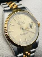 Vintage Rolex Oyster Perpetual Datejust 16233, Gentlemans Bi Metal Stainless Steel & Yellow GoldAutomatic Wristwatch.