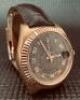Rolex Rose Gold Sky-Dweller, Oyster Perpetual Mens Wristwatch with Genuine Brown Alligator Strap and Rose Gold Glasp. - 5