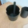 Assortment of Kitchen Accessories to Include; 1 x Mortar & Pestle, 6 x Milk Jugs & 1 x Scales. As Viewed/Pictured - 3