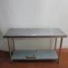 Vogue Stainless Steel Prep Table with Shelf Under. Size H90cm x W150cm x D60cm.