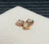 3 x Square Cut Diamonds in 18ct Rose Gold Metal Clasp