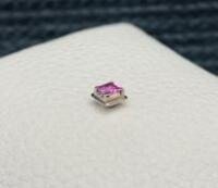 Pink Square Cut Diamond in 18ct White Gold Clasp