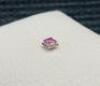 Pink Square Cut Diamond in 18ct White Gold Clasp