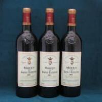 3 x Bottles of Marquis De Saint Estephe Grand Vin De Bordeaux 2001, 75cl, Red Wine.