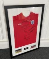 Framed & Glazed Signed 1966 World Cup England Shirt with Certificate of Authenticity.