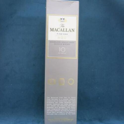 Macallan Fine Oak, Triple Cask Matured, Highland Single Malt Scotch Whisky, 10 Years Old, 70cl. Comes in Original Box. 