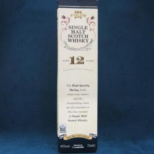 Highland Single Malt Scotch Whisky, Aged 12 Years, 70cl. Comes in Original Box.&nbsp;