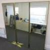 Contemporary Full Length, Gold Metal Framed, Tri Folding, Double Sided, Bevel Edged Mirror. Size H200 x W180 x D5cm. NOTE: small chip to mirror (As Viewed/Pictured). Un-assembled for collection and mirrors are extremely heavy. - 3