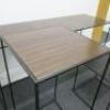 Set of 3 Black Assorted Sized Metal Framed Display Tables with Wooden Insert to Include: 1 x H75 x W129 x D43cm, 1 x H85 x W43 x D43cm & 1 x H45 x W43 x D43cm. NOTE: small table missing wooden insert. - 2