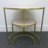 Nest of 2 Gold Metal Framed Side Tables with Marble Effect Insert to Include: 1 x H70cm x Dia 70cm & 1 x H45cm & Dia 45cm. - 5