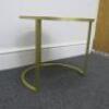 Gold Metal Framed Side Table with Wood Insert. Size H45cm x Dia 50cm. - 2