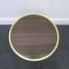 Gold Metal Framed Side Table with Wood Insert. Size H45cm x Dia 50cm. - 3