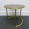 Gold Metal Framed Side Table with Wood Insert. Size H45cm x Dia 50cm. - 4