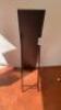 Free Standing Mirror Finished in a Wooden Black Gloss Frame with Adjustable Metal Support Legs. Size H160cm x W37.5cm x D3cm. - 3