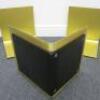 3 x Gold Coloured Metal Folded Shelf Display. Size H45cm x W45cm x D40cm. - 4