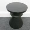 Black Painted Wooden Stool. Size H46cm x Dia 35cm - 2