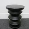 Black Painted Wooden Stool. Size H46cm x Dia 35cm