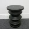 Black Painted Wooden Stool. Size H46cm x Dia 35cm