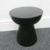 Black Painted Wooden Stool. Size H34cm x Dia 30cm - 2