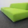 Lime Green Upholstered 2 Seater Settee on Metal Framed Legs with 2 Green Cushions. Size H64cm x W220cm x D100cm - 3