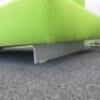 Lime Green Upholstered 2 Seater Settee on Metal Framed Legs with 2 Green Cushions. Size H64cm x W220cm x D100cm - 5