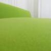 Lime Green Upholstered 2 Seater Settee on Metal Framed Legs with 2 Green Cushions. Size H64cm x W220cm x D100cm - 10