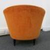 Burnt Orange Upholstered Lounge Chair on Black Legs. H69cm x W80cm x D69cm. - 3