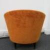 Burnt Orange Upholstered Lounge Chair on Black Legs. H69cm x W80cm x D69cm. - 3