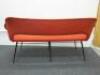 Blood Orange Upholstered Stud Back 2 Seater Chair on 6 Leg Metal Base. H70cm x W135cm x D60cm - 3