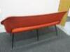 Blood Orange Upholstered Stud Back 2 Seater Chair on 6 Leg Metal Base. H70cm x W135cm x D60cm - 4