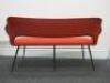 Blood Orange Upholstered Stud Back 2 Seater Chair on 6 Leg Metal Base. H70cm x W135cm x D60cm - 3